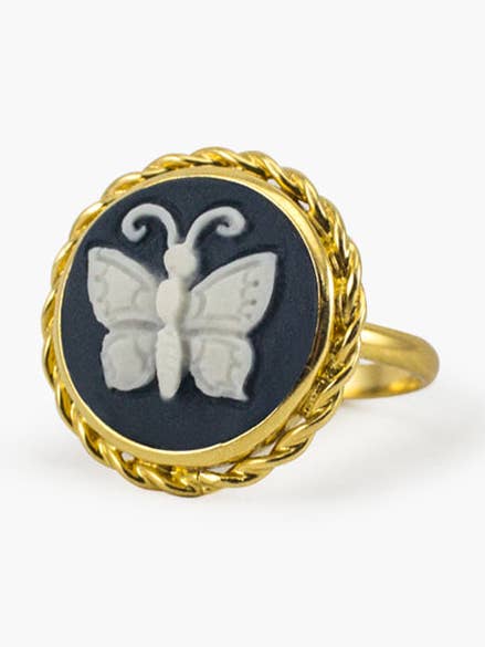 Butterfly Cameo Ring for engroshandel hos Vintouch Jewels