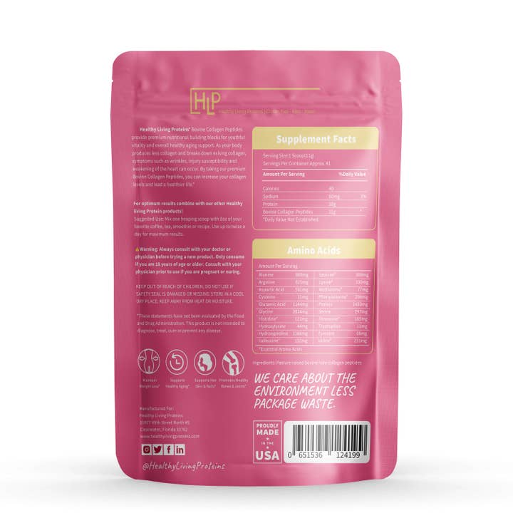 Healthy Living Proteins LLC – Suplemento/vitamina oral por atacado – Colágeno bovino 16 oz.
