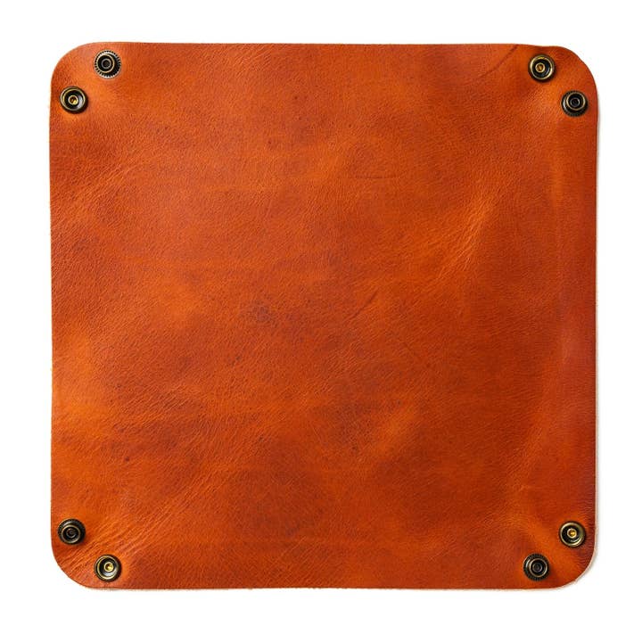 Popov Leather - Wholesale Decorative Tray - Leather Valet Tray - English Tan