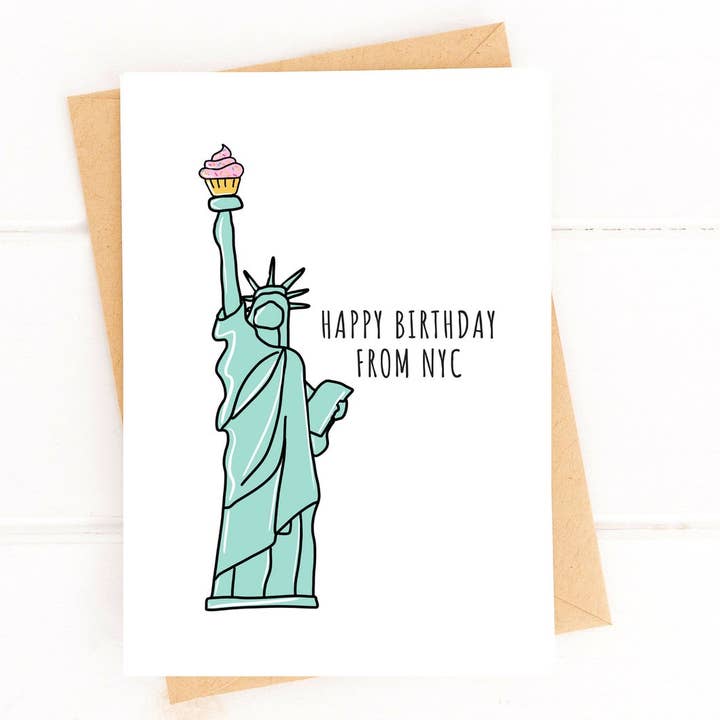 Five Dot Post – wholesale Birthday card – Cupcake of Liberty New York Birthday Greeting Card from NYC