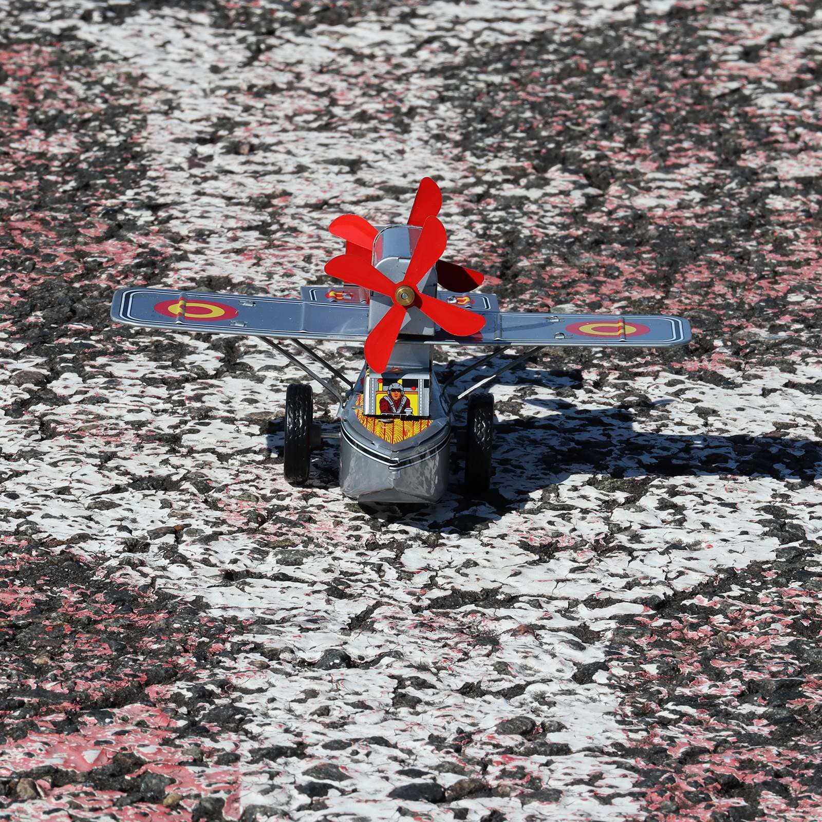 Tribal Trade GmbH - Wholesale Decorative Figurine - Tin toy airplane with double propeller tin airplane11