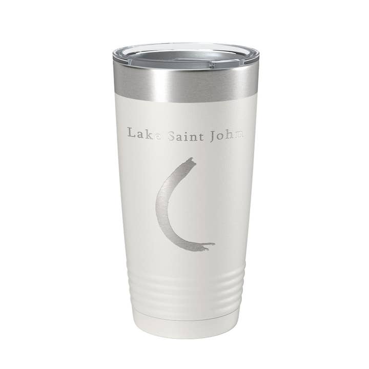 Copo de Mapa Lake Saint John Copo de viagem Copo de viagem isolado a laser gravado a laser Louisiana Mississippi River 20 oz por atacado de CarveBright