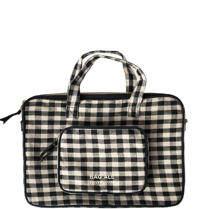 Custodia per laptop 13", maniglia e tasca per caricabatterie, Gingham per la vendita all'ingrosso da parte di Bag-All