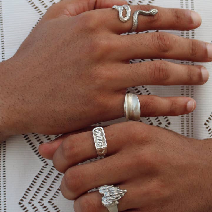 Persea Jewelry - Wholesale Band/Stacked Ring - Anillo Banana Boat Plata2