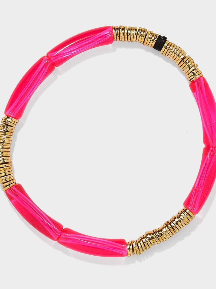 Neon Pink Zo Bracelet 4mm for wholesale by Allie + Bess