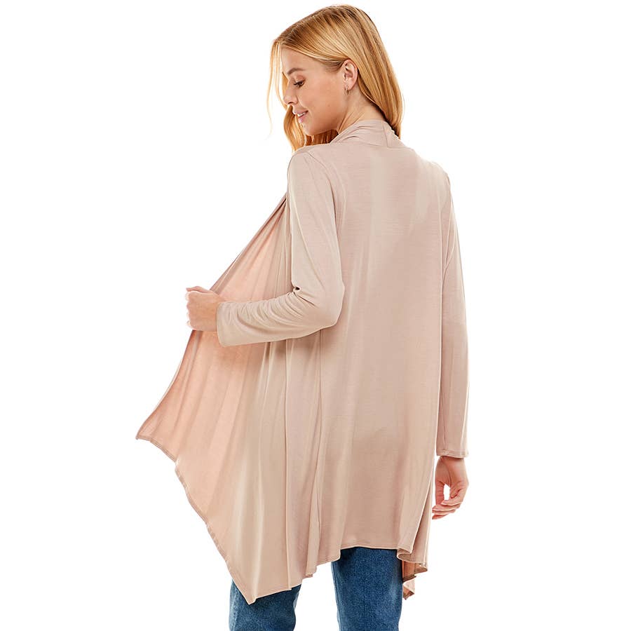 Azules Clothing – Großhandel Strickjacke – Damen – AJK-3006RS Langärmeliger Cardigan mit offenem Vorderteil und Wasserfallausschnitt53