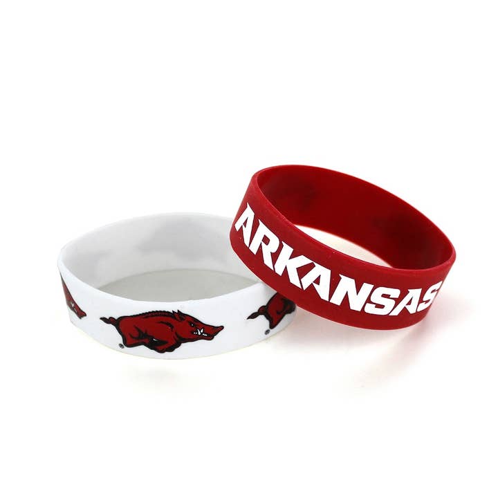 NCAA Arkansas Razorbacks Wide Bracelet, 2-Pack for wholesale by Aminco USA
