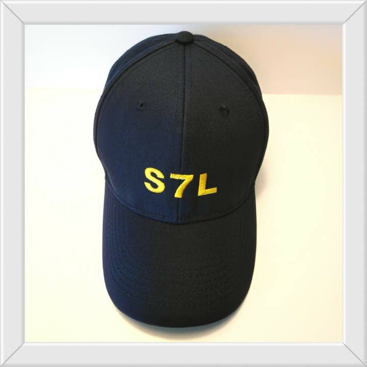 Refined cotton baseball cap navy blue with golden embroidery for wholesale by AOAN