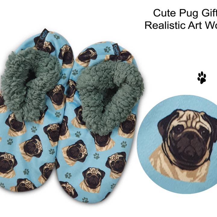 E&S Pets – Großhandel Hausschuhe – Damen – Pug Hausschuhe