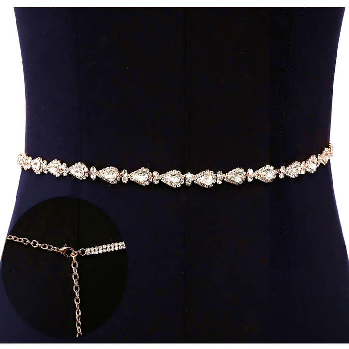Blooming Flower Bridal Belt Chain Finish for wholesale by Diacly