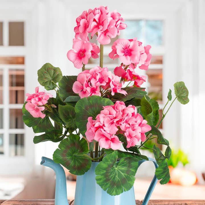 Factory Direct Craft - Wholesale Artificial Flowers - 18" Artificial Geranium Flower Bush - Select Color