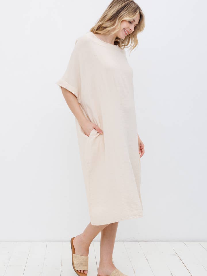 Schulterfreies Midikleid aus Gaze für den Großhandel von Dolly Jolly