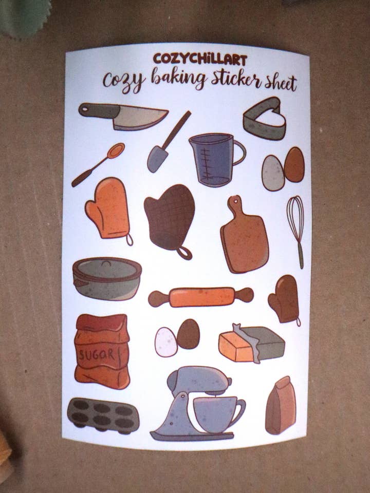 Hoja de pegatinas para hornear para venta al por mayor de cozychillart