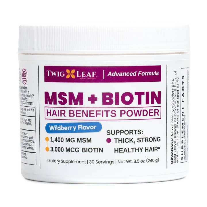 MSM + BIOTINA | Benefícios Capilares em Pó por atacado de Twig & Leaf, LLC.