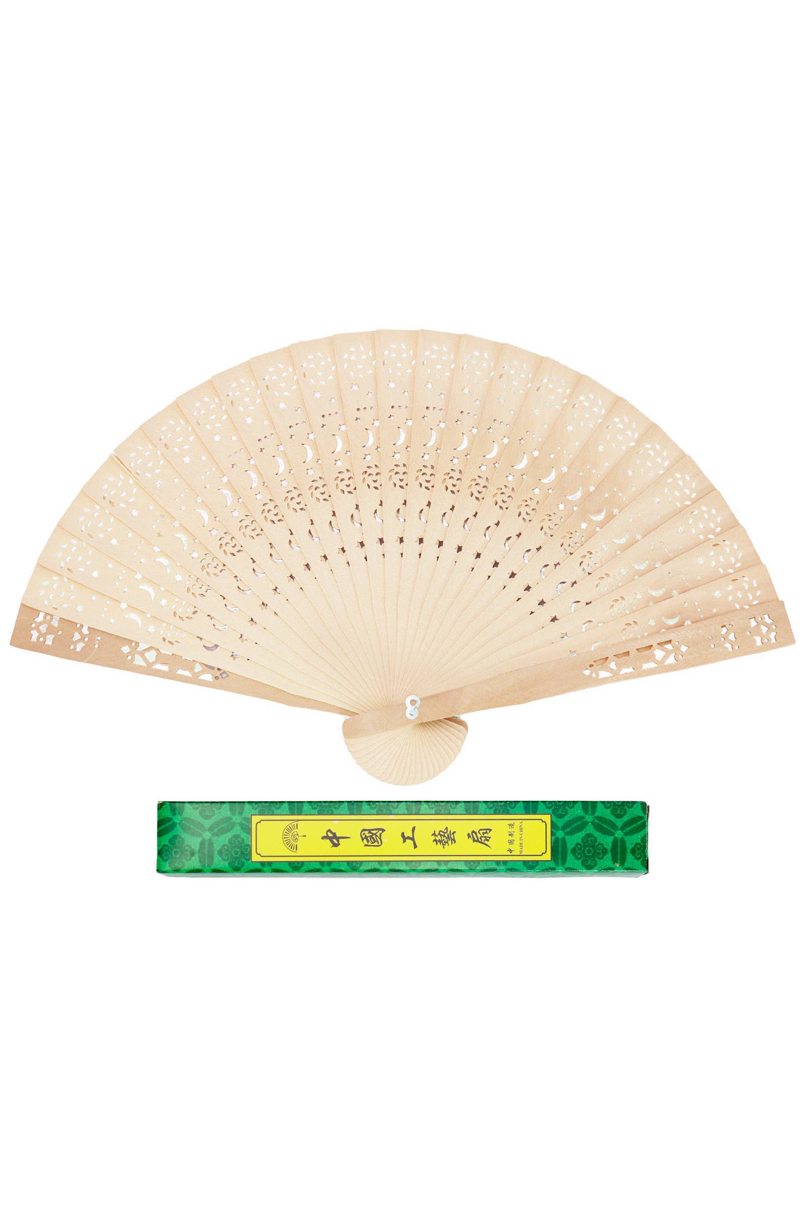 Assortito Ventaglio Mano in Legno Intagliato a Laser con Scatola in vendita all'ingrosso su Faire3