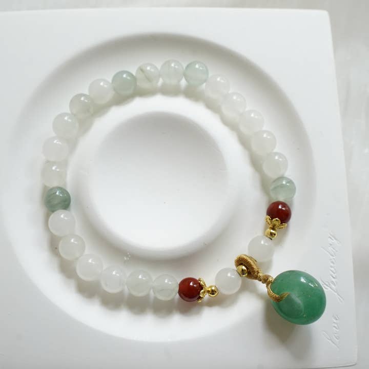 Grönskande Harmoni – Skyddsarmband med Jade och Karneol för wholesale av Auris Space