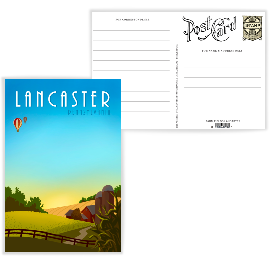 Lucky Mfg. Co. - Wholesale Postcard - Lancaster, Pennsylvania Farm Fields Postcard0