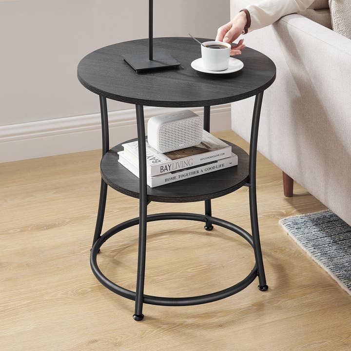 Mesa auxiliar redonda con 2 estantes de almacenamiento 1- para venta al por mayor de Greenwestons