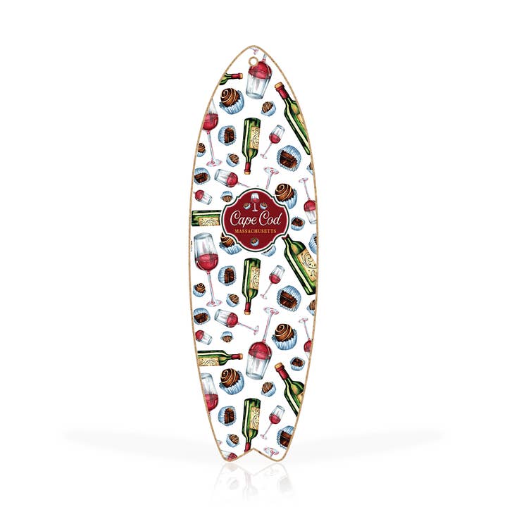 Anpassbare 5x16" Surfbrett-Plakette: Schokolade & Wein für den Großhandel von Matrix