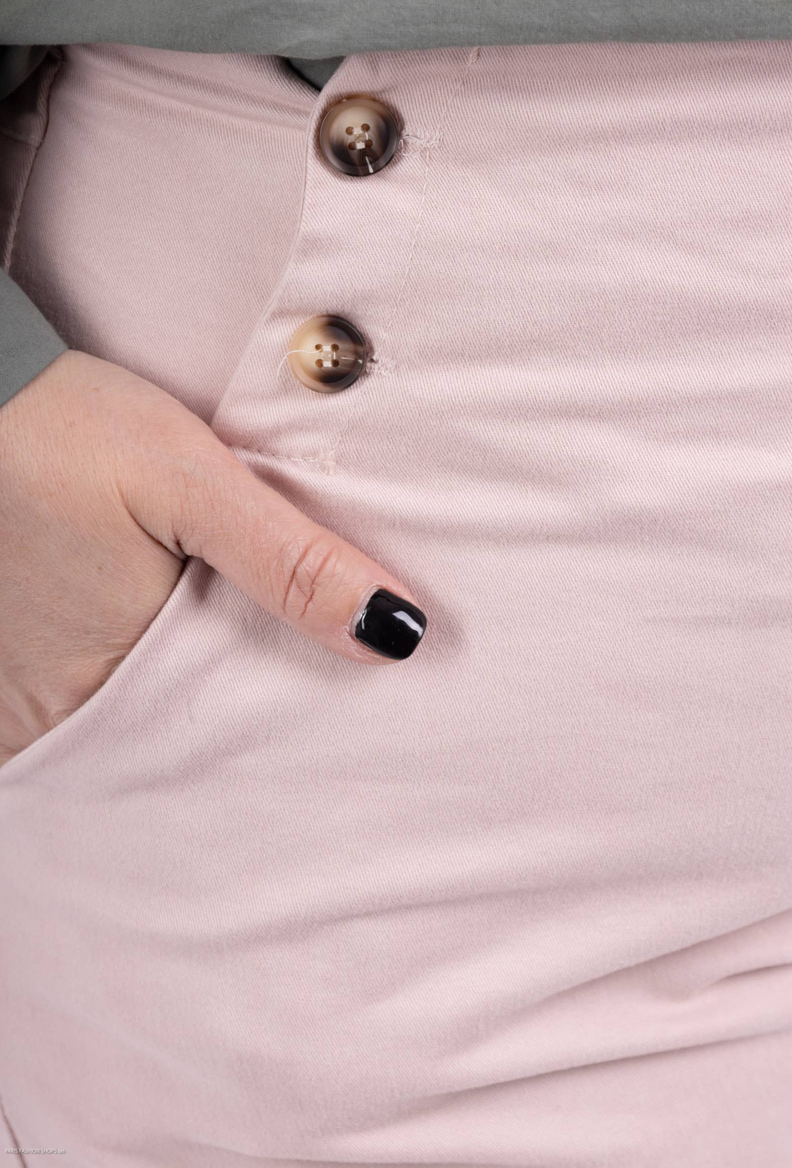 Pépouz' Paris - Wholesale Pants - Women's - PLUS SIZE Pants 97% cotton with buttons PPN2509GT8