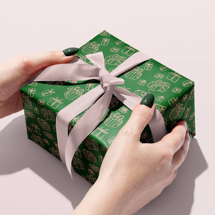 Julegaver Grøn gaveindpakning | Indpakningspapir for engroshandel hos Feel Good Supplies