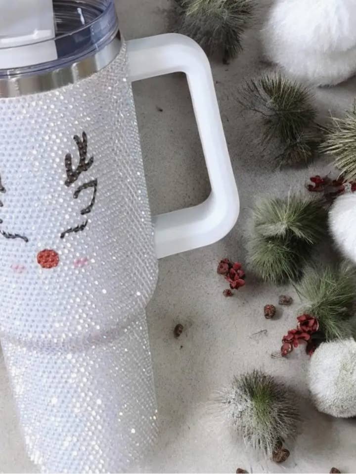 Reindeer Bling Christmas Tumbler - 40oz Stainless Steel for wholesale by BlingBox