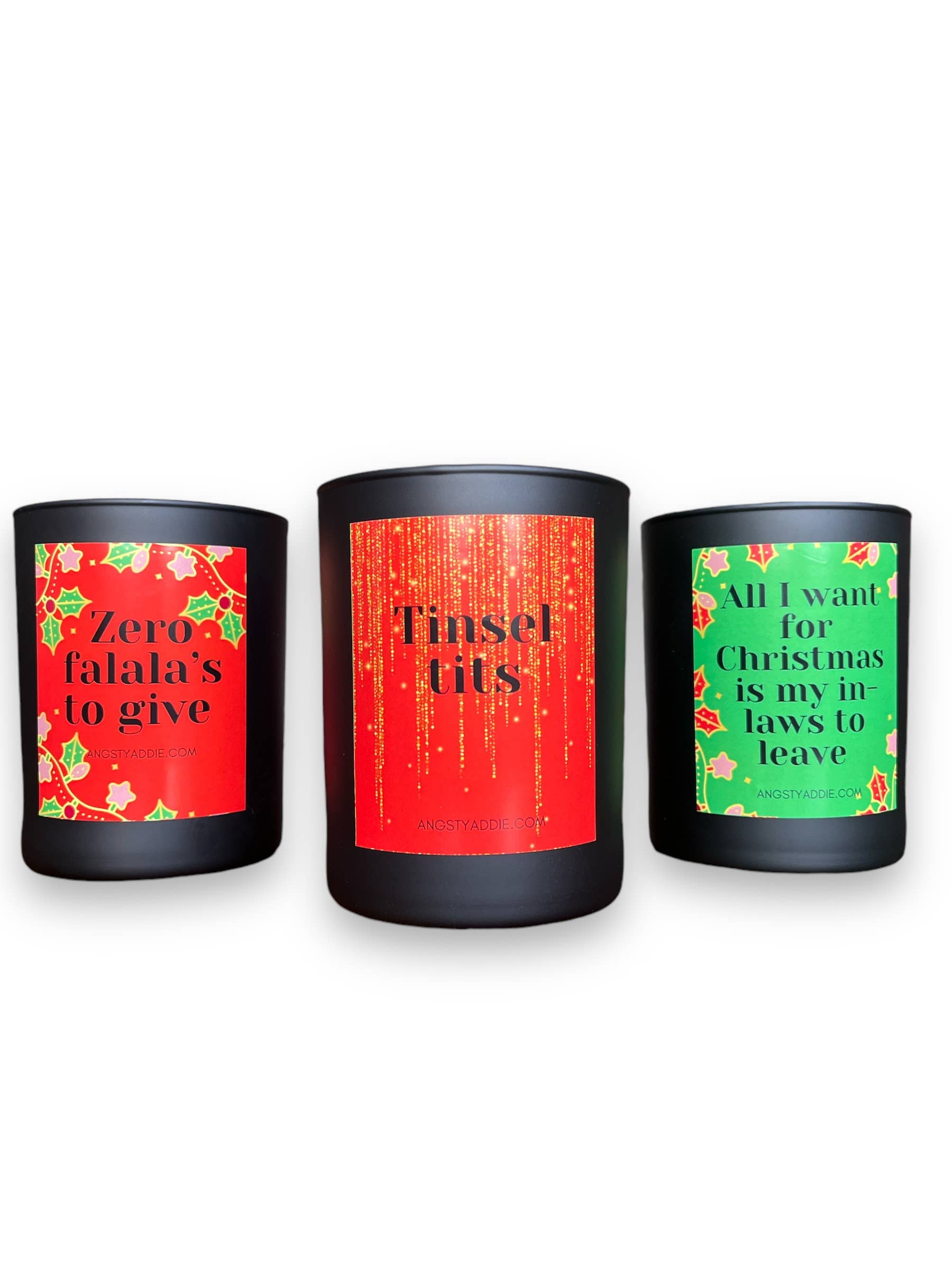 Angsty Addie - Vente Bougie en bocal - Ensemble d'échantillons de bougies aux épices de Noël - 6 bougies pleine grandeur 3