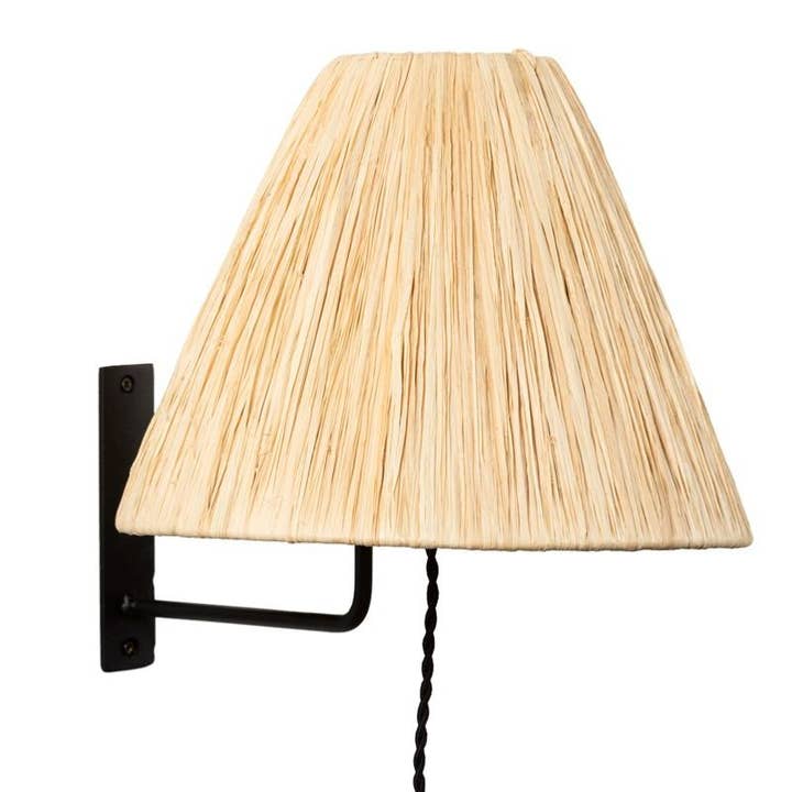 COSYDAR-DECO - Wholesale Sconce - Woven Wall Lamp in Natural Raffia IRIS 24x30cm - Electrified