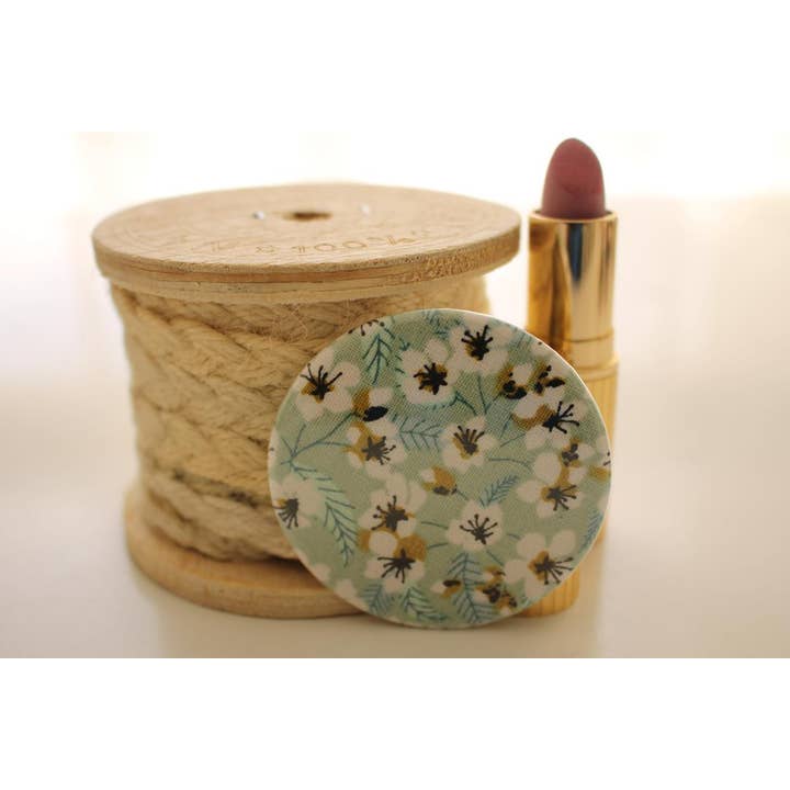 Bella Mint Leaf Pocket Mirror for wholesale by Sabrina Trefle