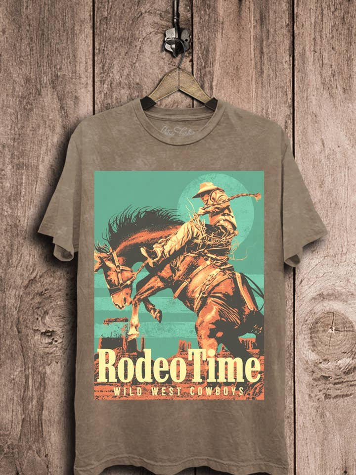 Lotus Fashion Collection - Wholesale T-Shirt (Graphic) - Women's - Rodeo Time Wild West Cowboys Graphic Top8