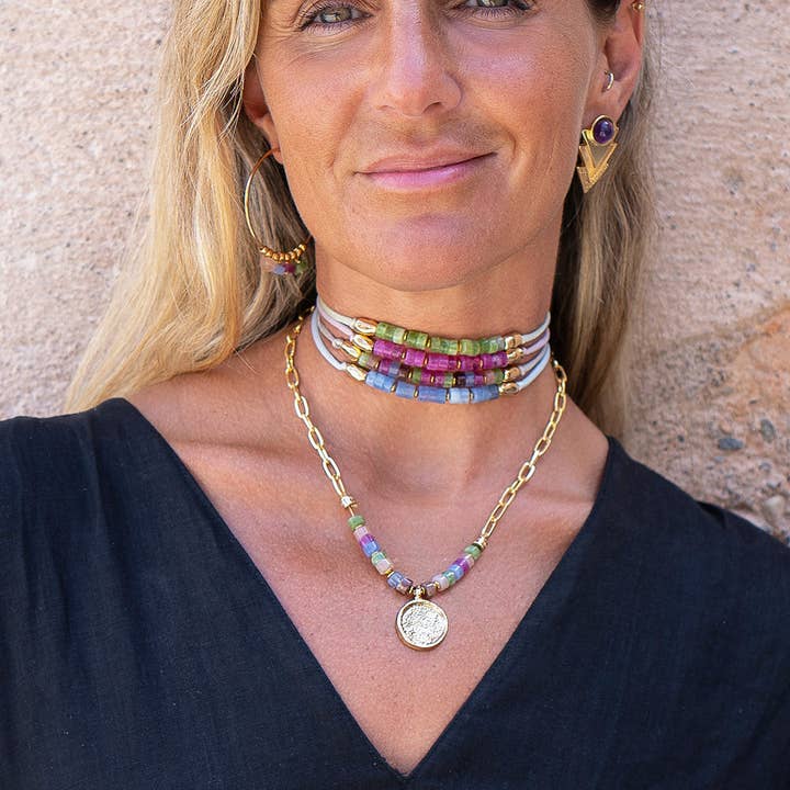 ÉMOLO - Wholesale Choker/Collar - Natural stone necklace ROUN2