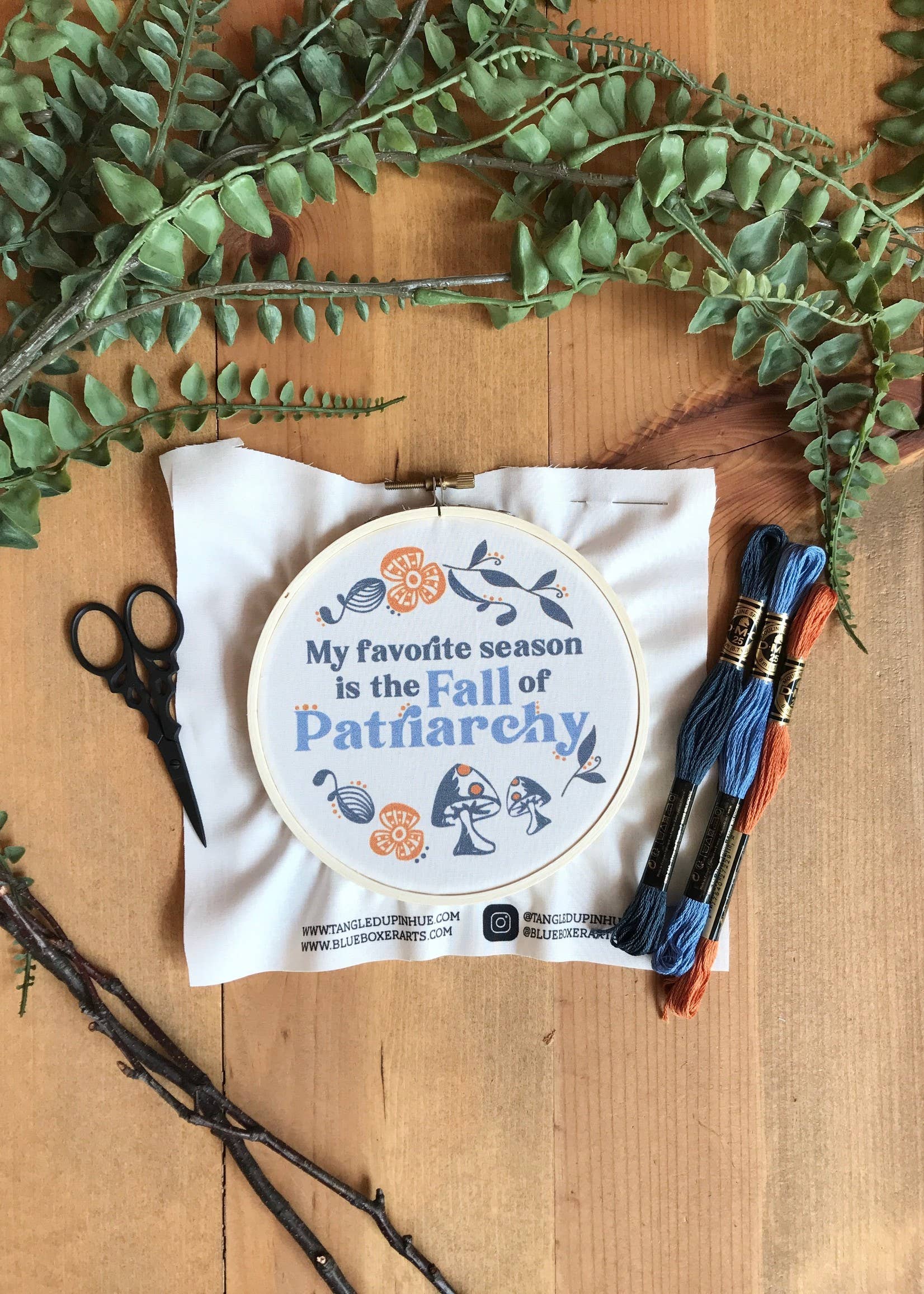 DIY Stitch Kit -My Favorite Season is the Fall of Patriarchy for wholesale by Tangled Up In Hue