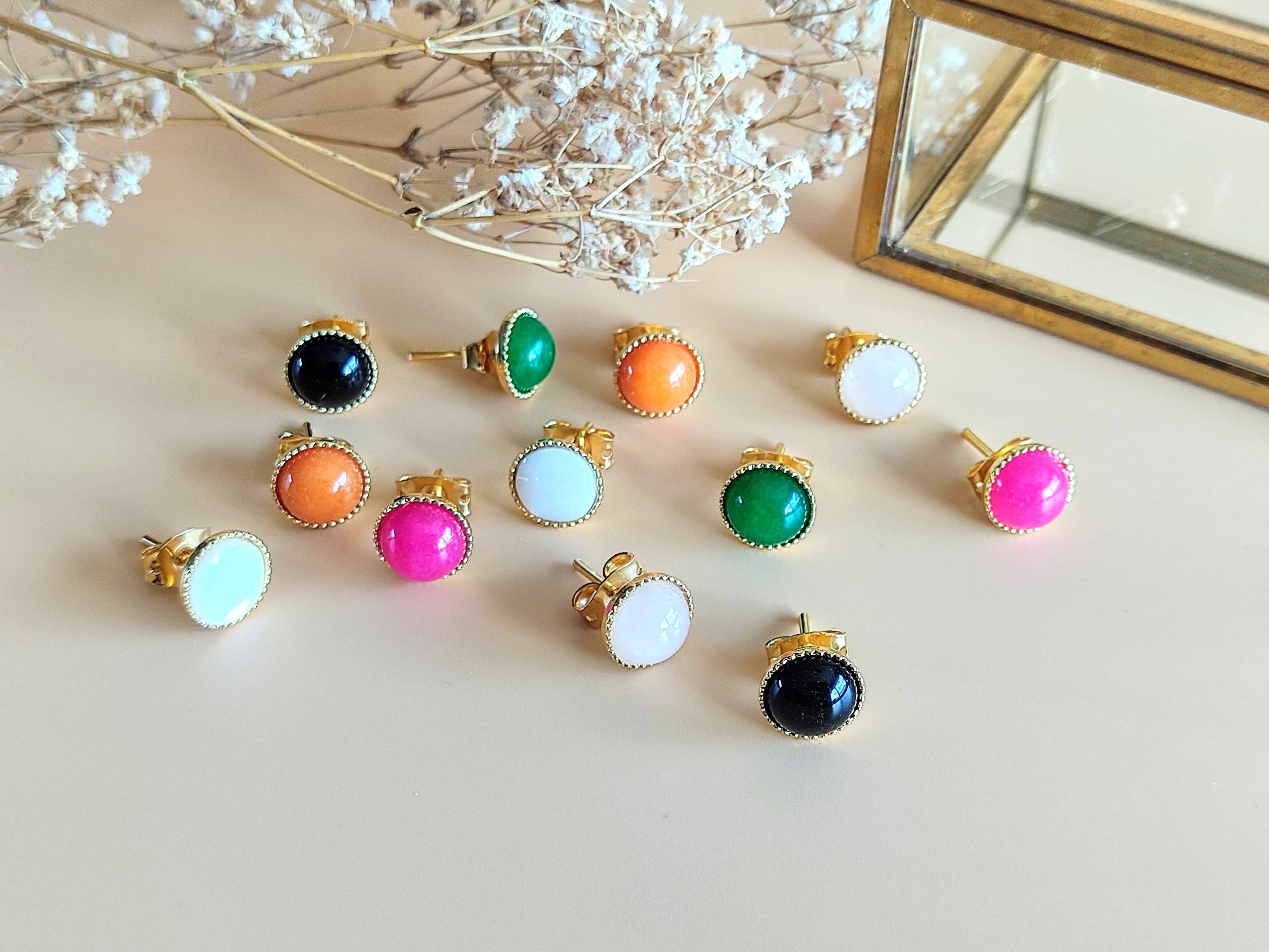 Sophie Bijoux - Wholesale Stud/Post Earrings - La Classique Orange Agate Earrings2