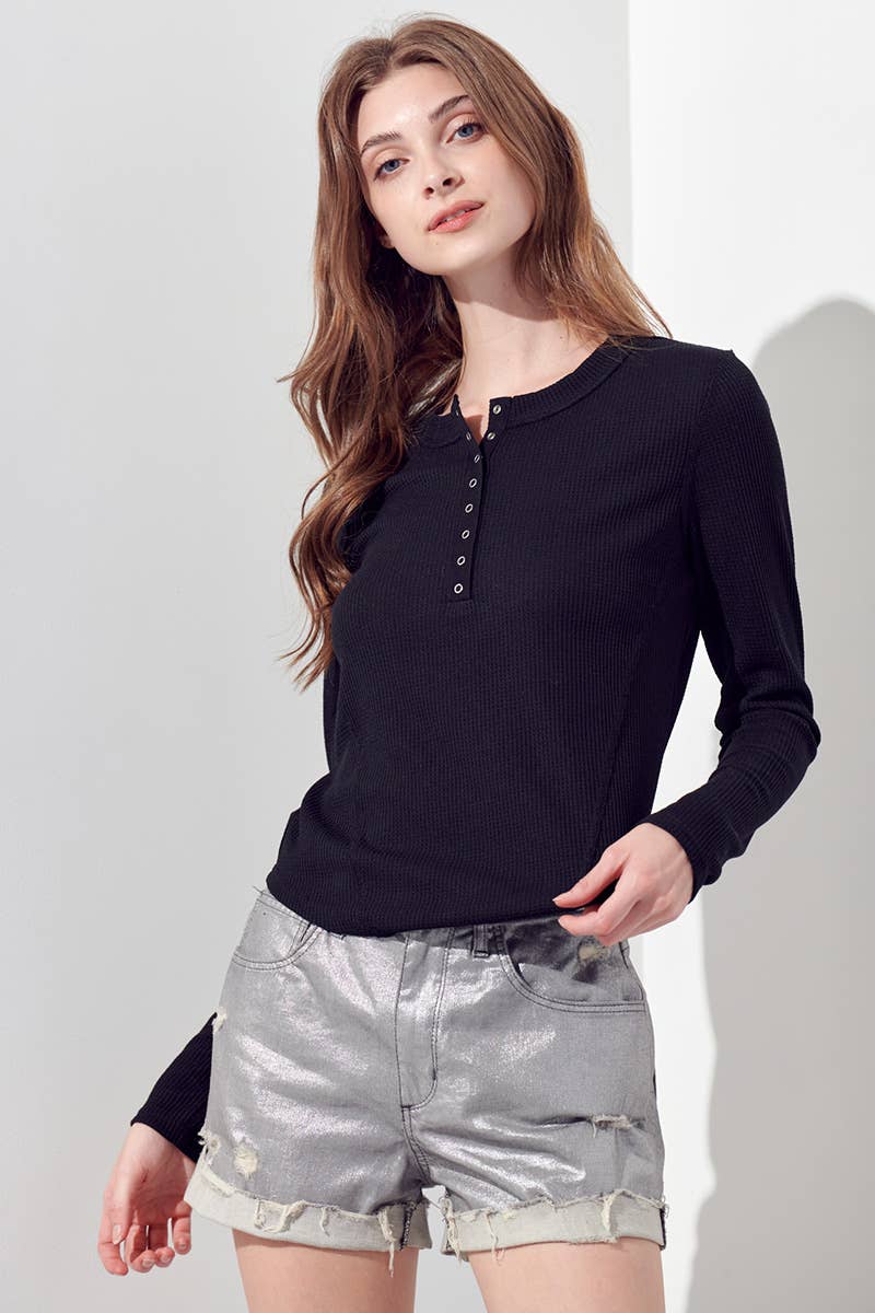 Petal Dew – Großhandel Strickoberteil – Damen – Langarmshirt mit Waffelmuster P0009613