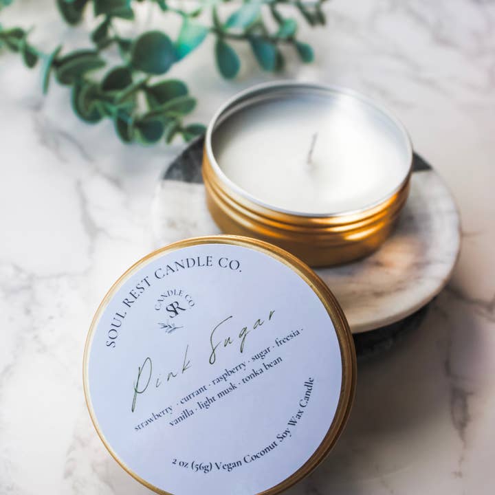 Soul Rest Candle Co. - Wholesale Travel Candles - Travel Tins 2oz Coconut Soy Wax12