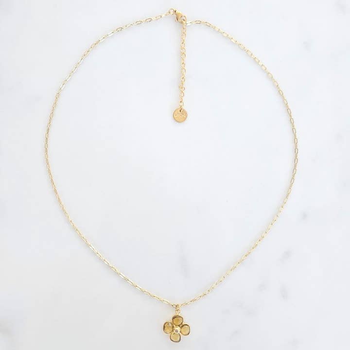 LITCHI - Wholesale Pendant/Charm Necklace - Precious Clover Necklace citrine1