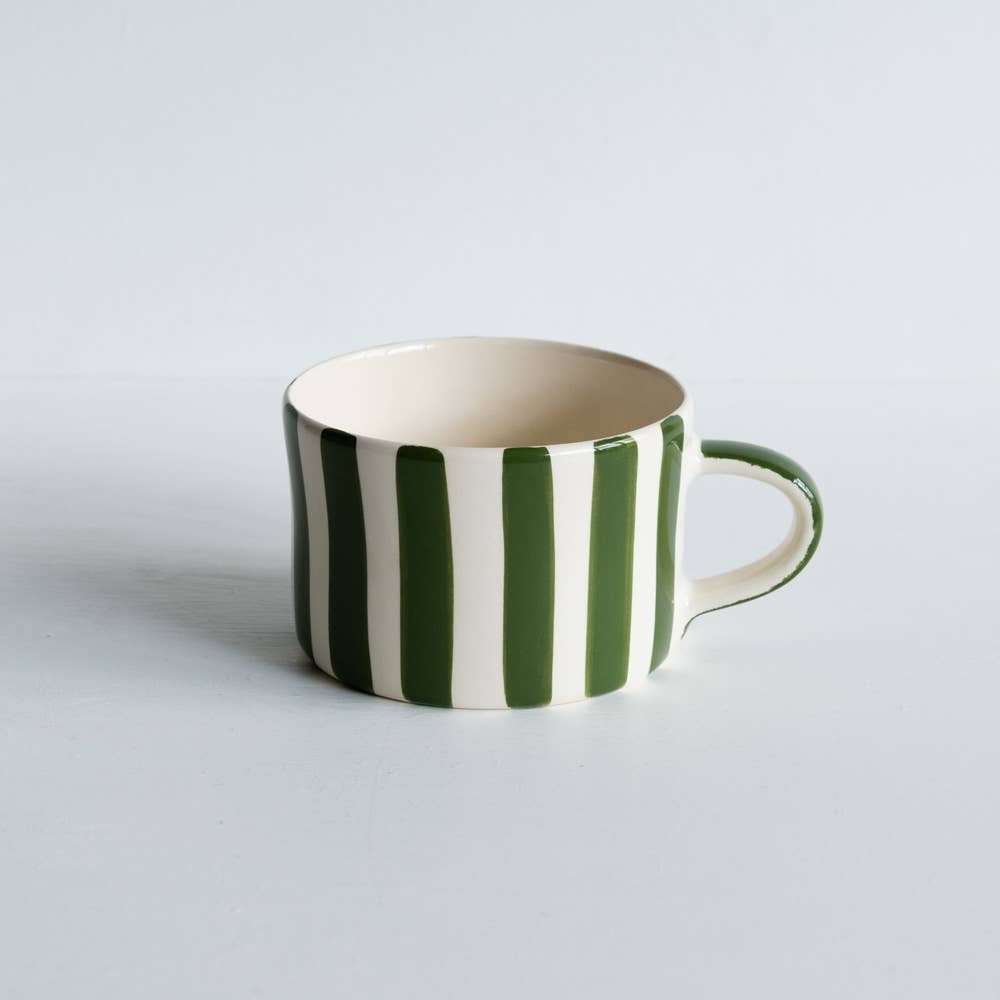 Musango - Wholesale Coffee Mug - Handmade & Painted Latte Style Musango Mugs in Candy Stripe2