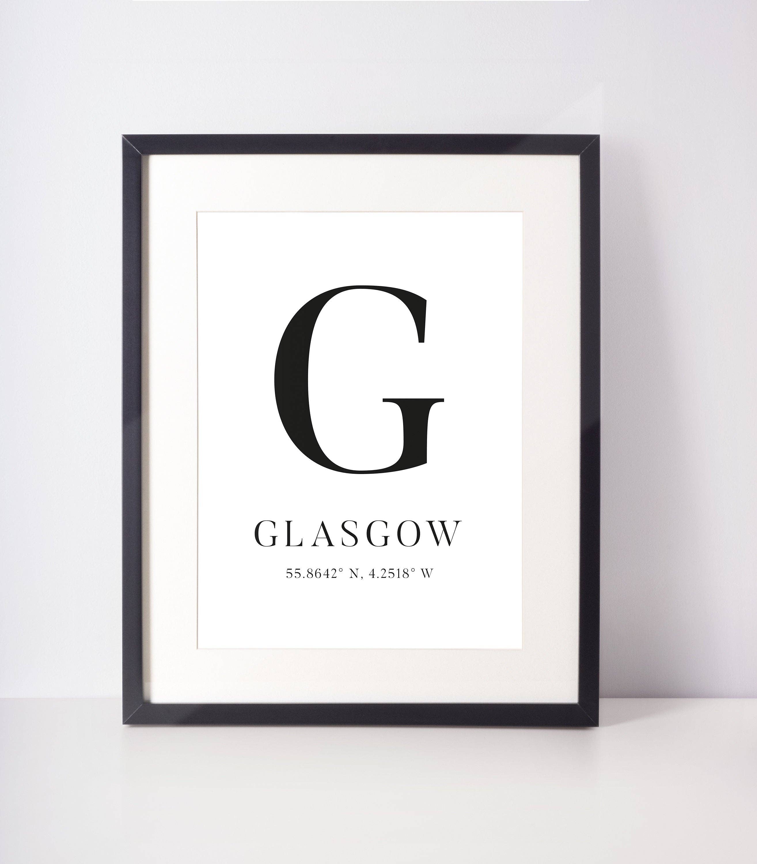 Kalloway Design – wholesale Art print – Glasgow Latitude Longitude Location Unframed Print0