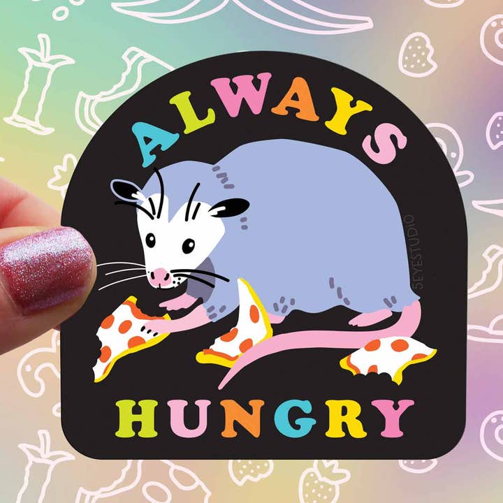 Alltid hungrig Opossum vinylklistermärke för wholesale av 5 Eye Studio