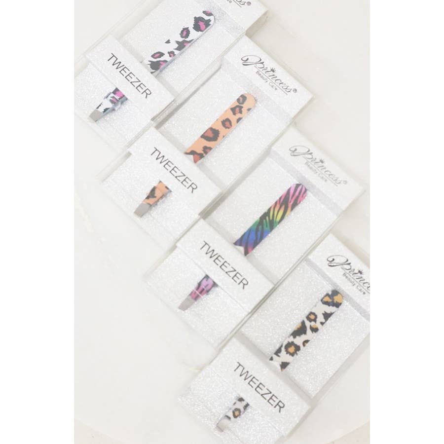 MIX COLOR Leopard Print Tweezers for wholesale on Faire3