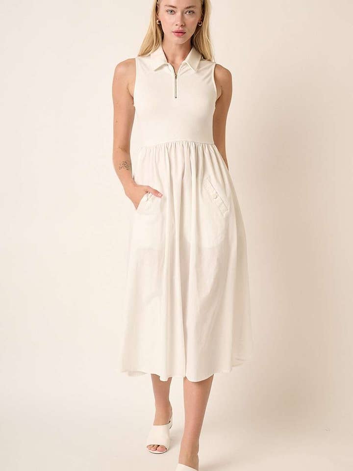 mittoshop – wholesale Klänning - Dam – MIX MEDIA DRAGKEDJA ÄRMLÖS MIDIKLÄNNING7