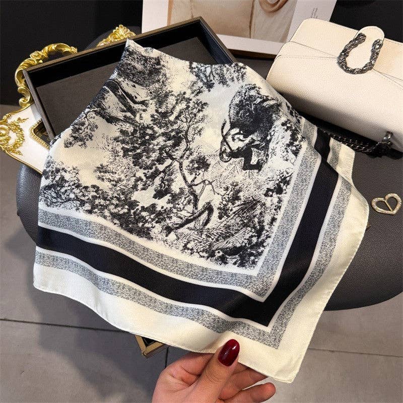 OceanusSwim - Vendita all'ingrosso Sciarpa - Donna - Foulard Quadrato con Stampa alla Moda4