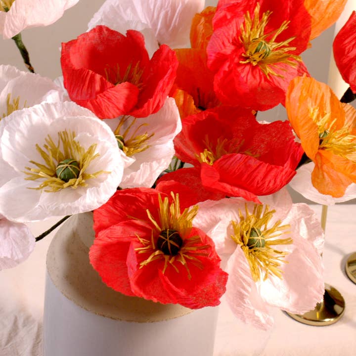 Beautiful Things By Bec - Vendita all'ingrosso Fiori finti - Papaveri di carta fatti a mano3