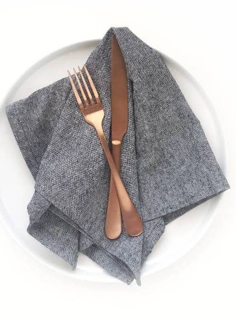 Black Linen Napkins for wholesale by 90 West Linen Co.