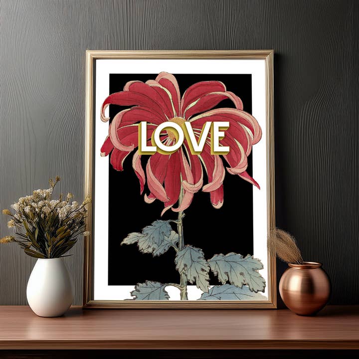 Vintage Flower Art Print – Love (A4/A3) for wholesale by delaVision