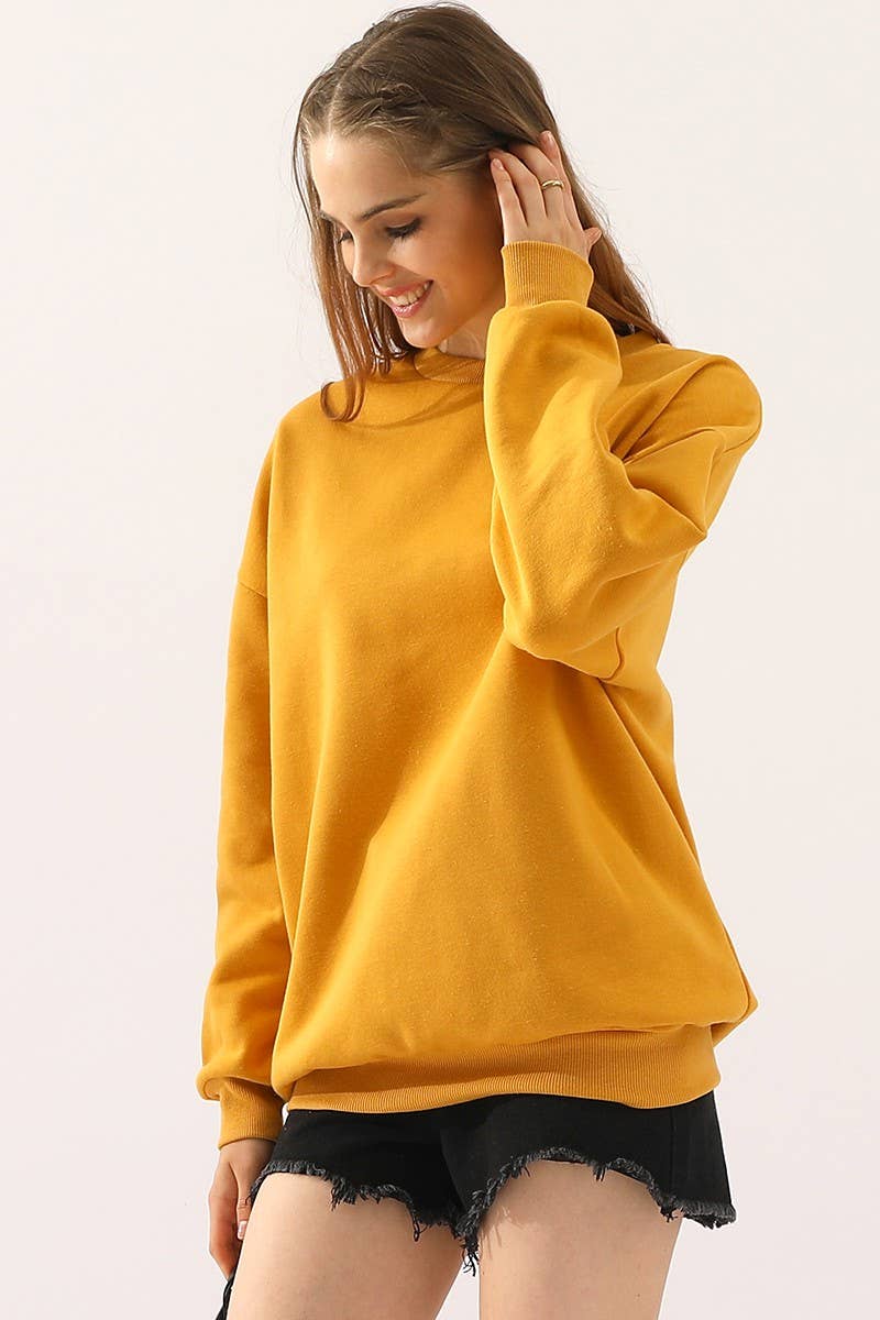 NINEXIS - Wholesale Sweatshirt - Women's - CWTTL902_CREW NECK LONG SLEEVE PULLOVER SWEATSHIRT TOPS11