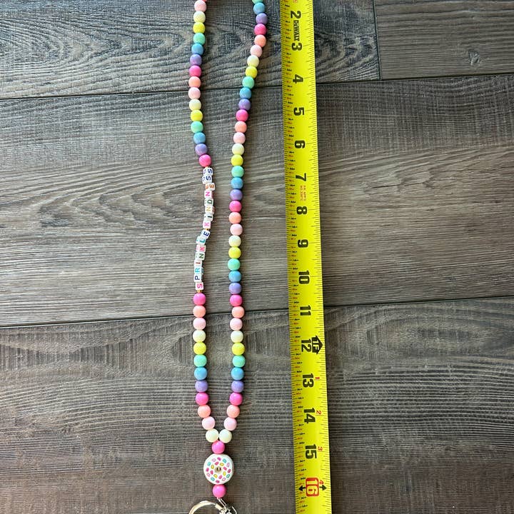JILLIAN INK LLC - Wholesale Lanyard - Women's - Colorful Beaded Teacher Lanyard with Donut Charm1