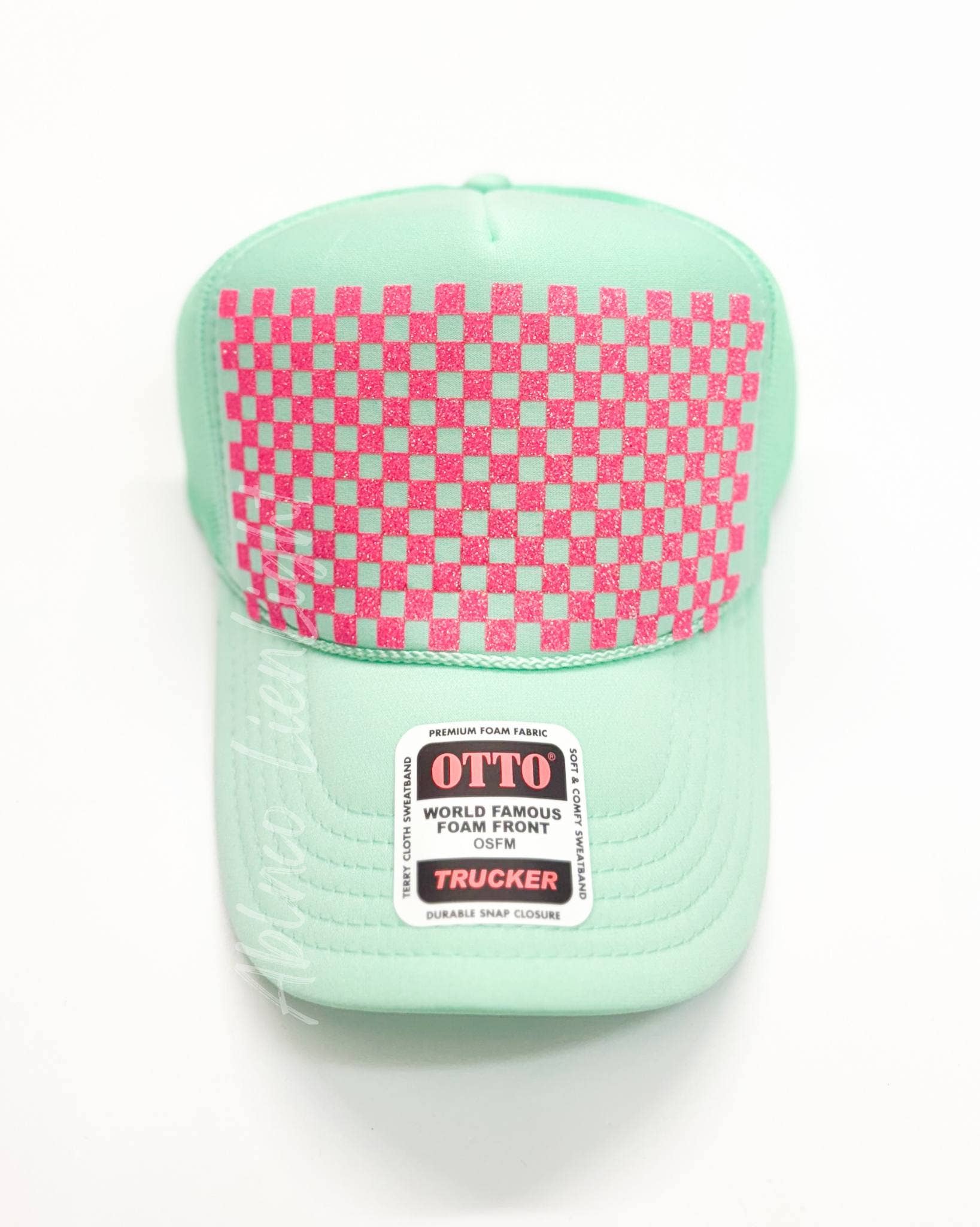 ABLNco - Wholesale Sublimation Transfer - Checkered HTV Glitter Trucker Hat Background Transfer9