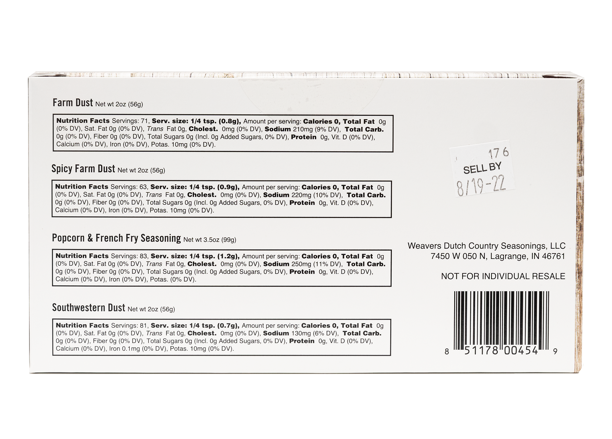 Weavers Dutch Country Seasonings - Wholesale Rub - Farmer's Grilling & Smoking Sampler Seasoning1