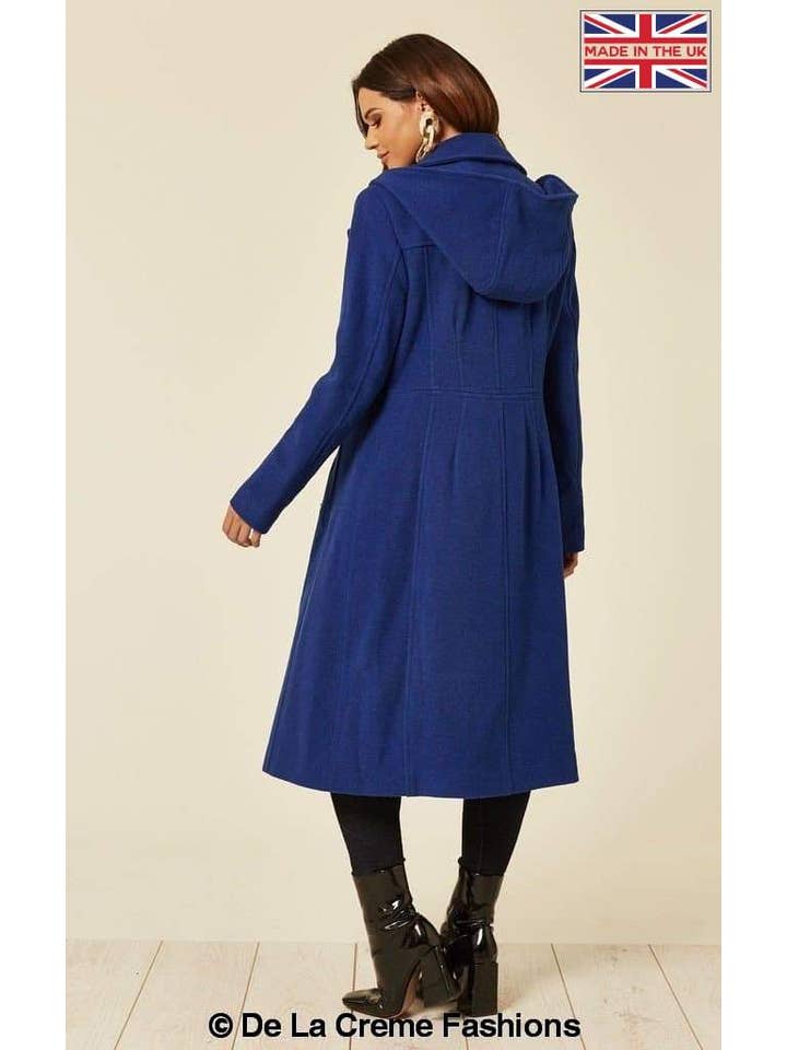 De La Creme Fashions - Vente Manteau – femme - Manteau mi-long à capuche en laine et cachemire Beatrice14